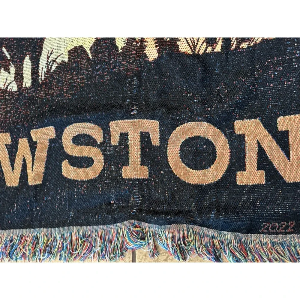 Yellowstone TV Series Dutton Ranch Woven Tapestry Throw Blanket Western 61